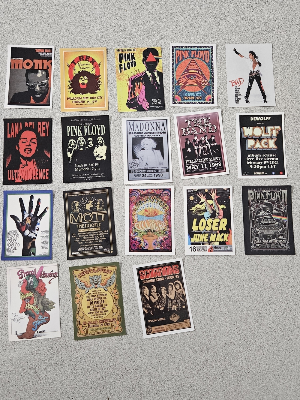 Vintage Rock Poster Sticker Lot - Multicolor (II-1)